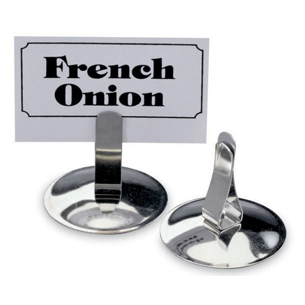 S/S Menu Holder w/ Cast Weighted Base, 2-1/4" D x 1-3/4" H