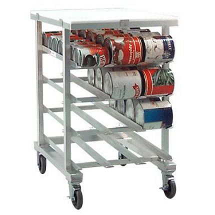 Aluminum Can Storage Rack w/ Poly Top, Holds 72 #10 Cans or 96 #5 Cans