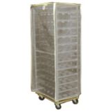 White Mesh Pan Rack Cover w/ Zipper, 23" x 28" x 62"