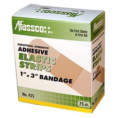 Afassco&reg; Fine Woven Elastic Adhesive Bandage Strips, Box of 75