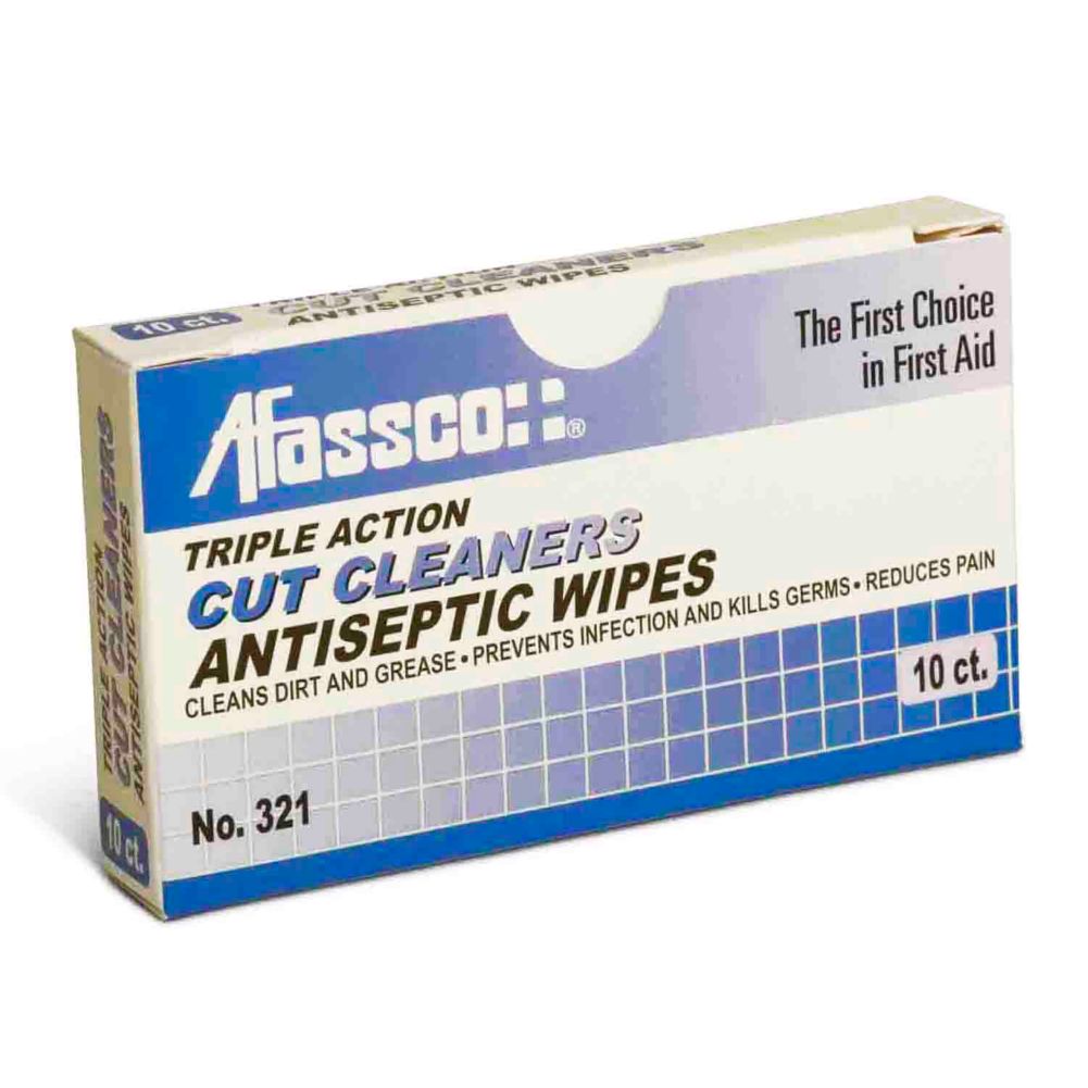 Afassco&reg; Triple Action Cut Cleaner Antiseptic Wipes