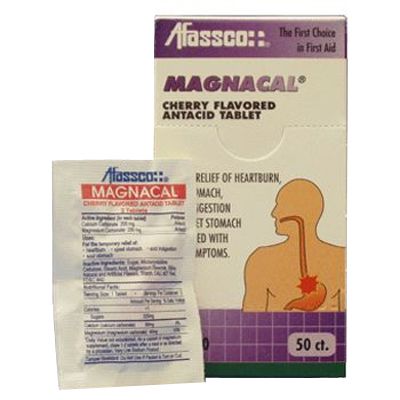Afassco&reg; Magnacal&reg; Cherry Flavored 50 ct Antacid Tablets