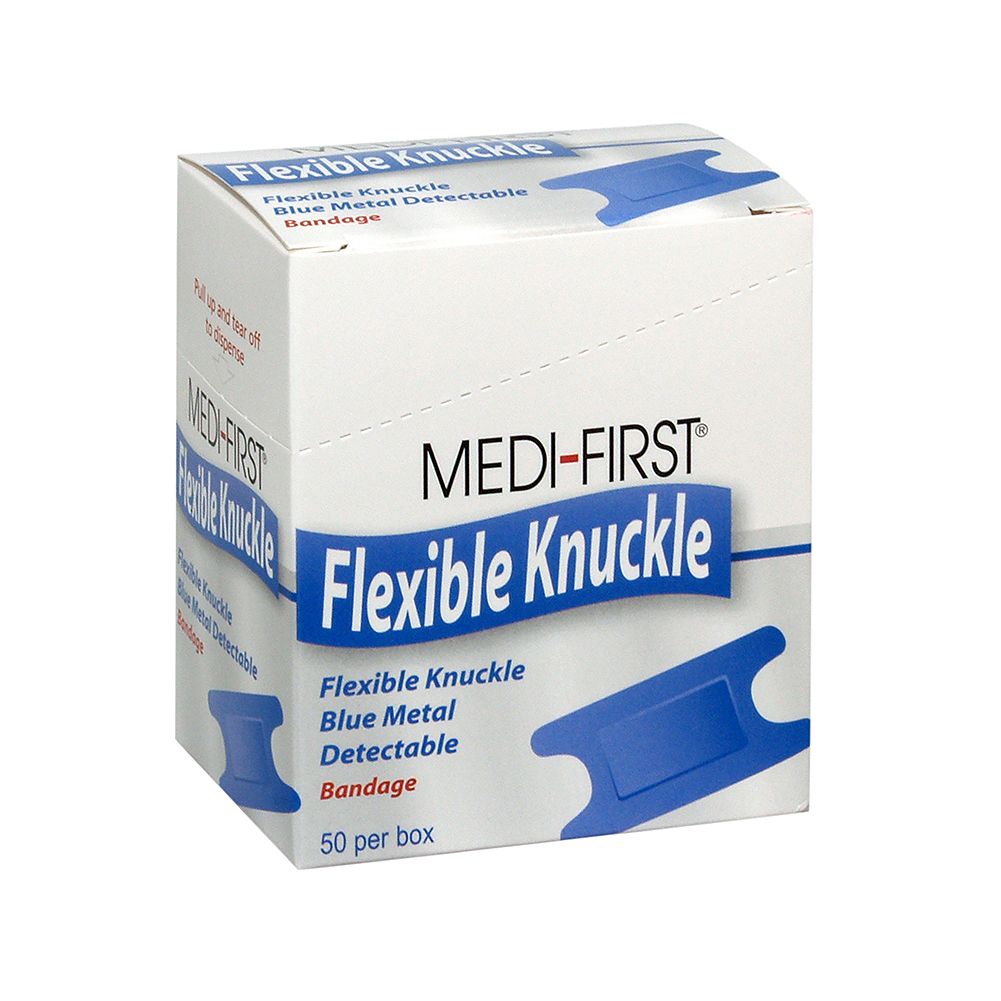 Afassco&reg; Blu Metallic Adhesive Knuckle Bandages