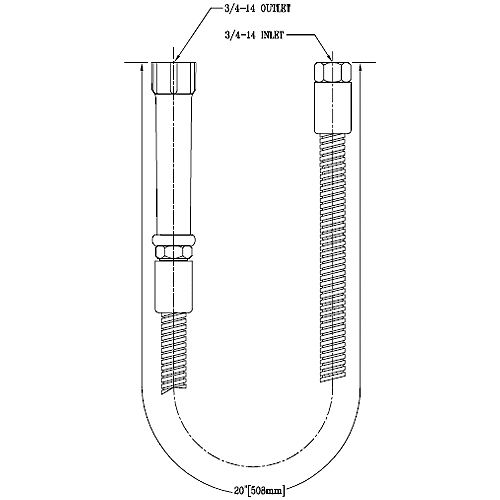 T & S Brass 20" Flexible Stainless Steel Hose