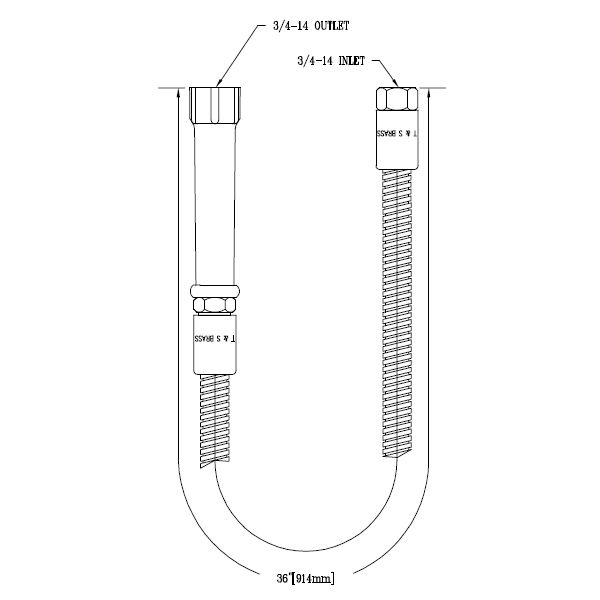T & S Brass 36" Flexible Stainless Steel Hose