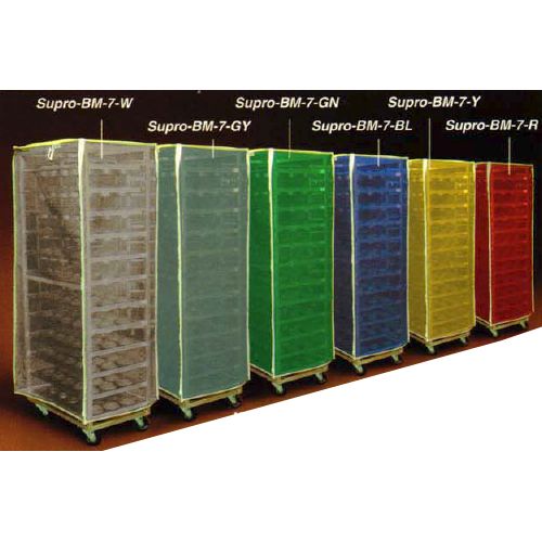 Blue Mesh Pan Rack Cover w/ Zipper, 23" x 28" x 62"