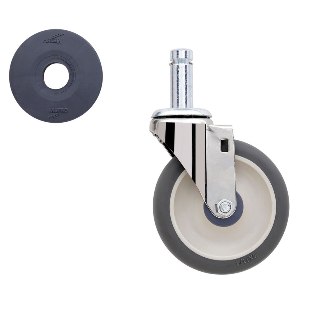 Metro Super Erecta Polyurethane Tread  5" D Swivel Stem Caster