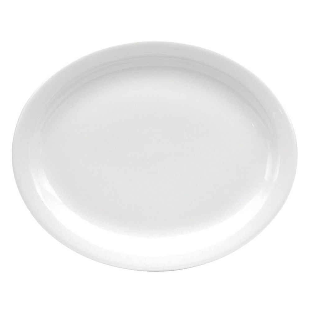 Oneida Delco Atlantic Cream White Narrow Rim 9&frac12;" Oval Platter