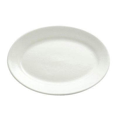 Oneida Delco Atlantic Cream White 10-3/8"  Oval Rolled Edge Platter