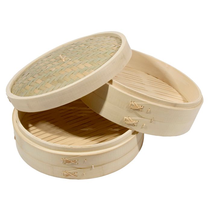 Town Food Service 12" Bamboo Steamer Set