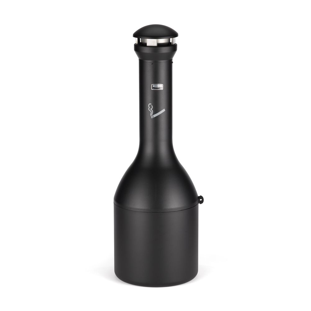 Rubbermaid Infinity&trade; Black Traditional Smoking Receptacle