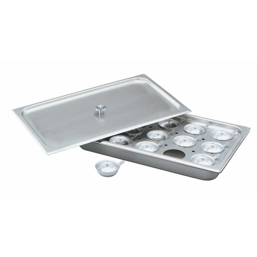 Vollrath Full Size S/S Egg Poacher / Juice Glass Holder Set