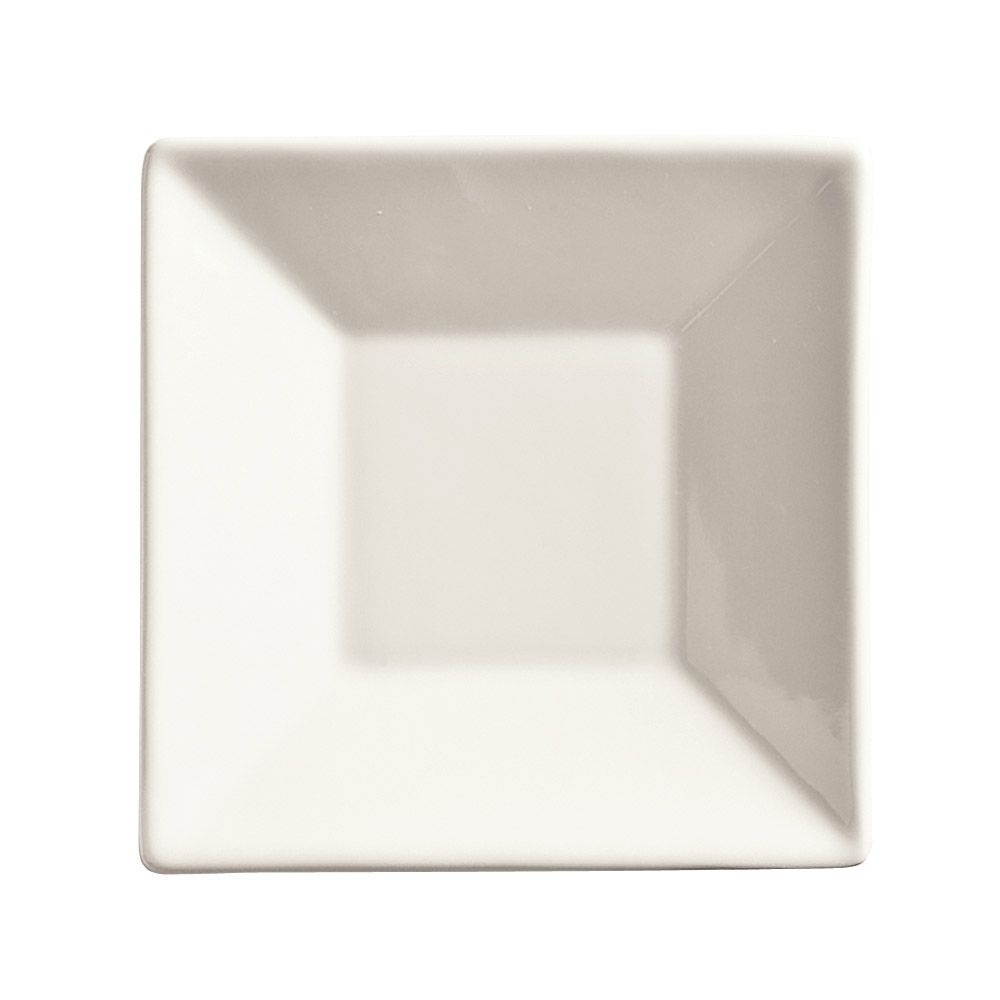 Slate Ultra Bright White 5" Square Saucer w/ Well Ring