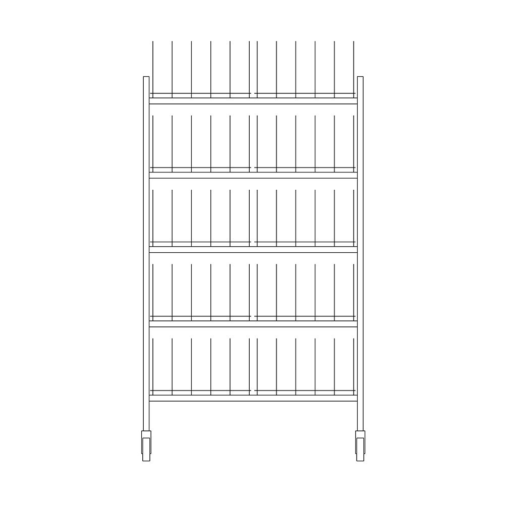 Dinex&reg; TMP Drying & Storage Cart for 100 Domes or 200 Bases