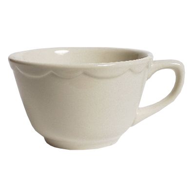 Tuxton 7 Oz Cup, Shell Series, Porcelain White