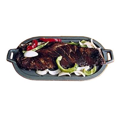 Jumbo Rectangular Cast Iron Serving Griddle, 17-1/2 x 8-3/4
