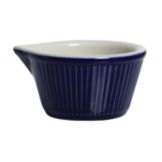 Tuxton&reg; 4 Oz. Cobalt/Eggshell Two-Tone Pour Spout Fluted Ramekin