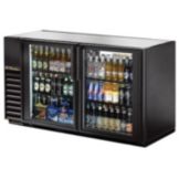 True&reg; Black 2-Swing Glass Door Back Bar Cooler for 94 6-Packs