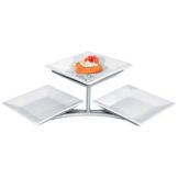 Gourmet Display&reg; 3 Level Porcelain Square Plate Display