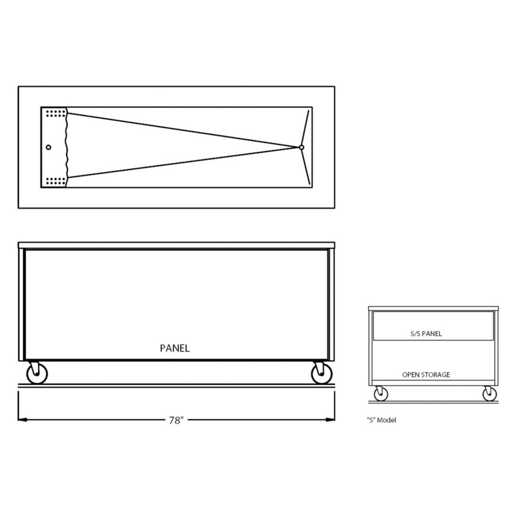 Randell&reg; 72" Open Base Iced Cold Food Table