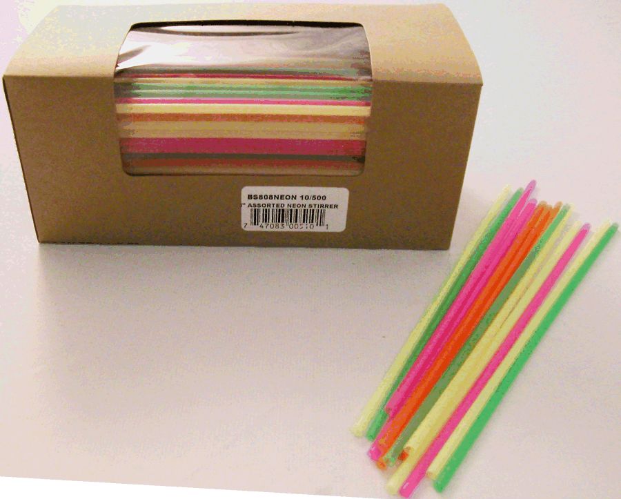 Cell-O-Core 8" Assorted Colors Stir Straws