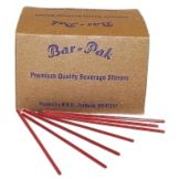 Cell-O-Core 7-3/4" Red Unwrapped Stir Straws