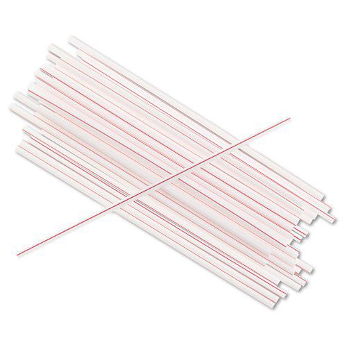Cello-O-Core 8" Red / White Slim Straws
