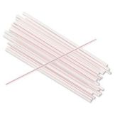 Cello-O-Core 8" Red / White Slim Straws