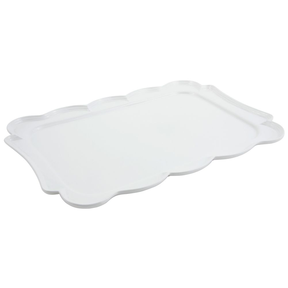 Bon Chef White Sandstone Rectangular 18 x 26" Queen Anne Platter