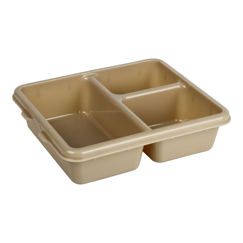 Cambro Camwear&reg; 3-Compartment Meal Delivery Tray, Poly, Beige