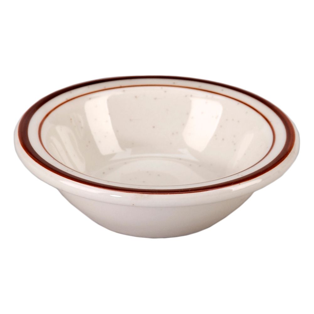 Vertex&reg; China Caravan Brown Speckled Dbl Band 4-3/4 Oz Fruit Bowl