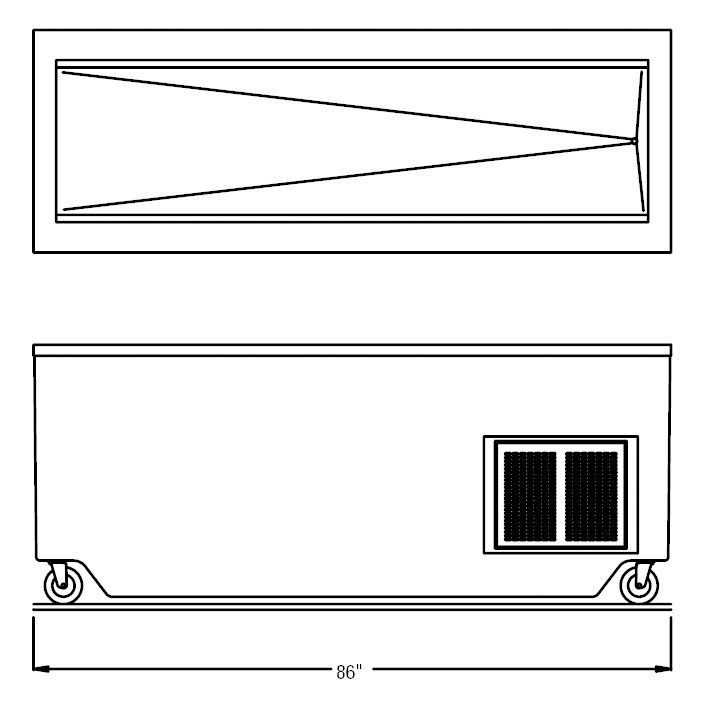 Randell&reg; 86" 6 Pan Enclosed Base Refrigerated Cold Food Table