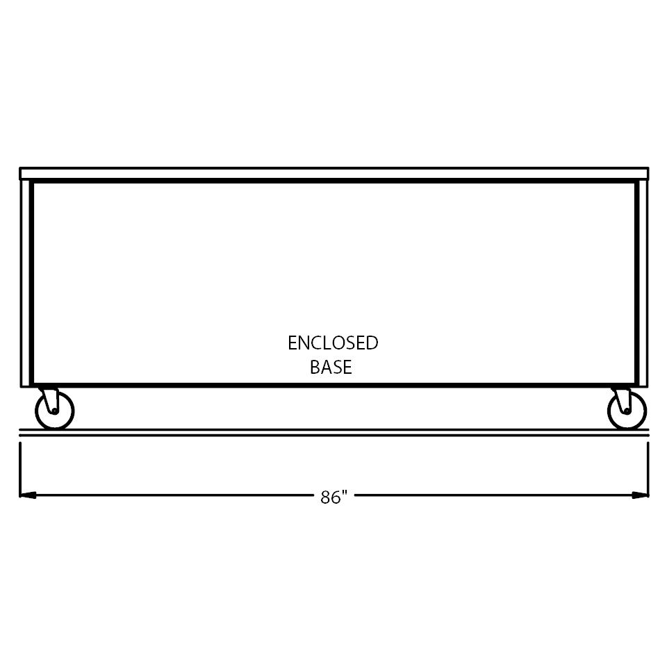 Randell&reg; 84" Enclosed Base Stainless Steel Worktop