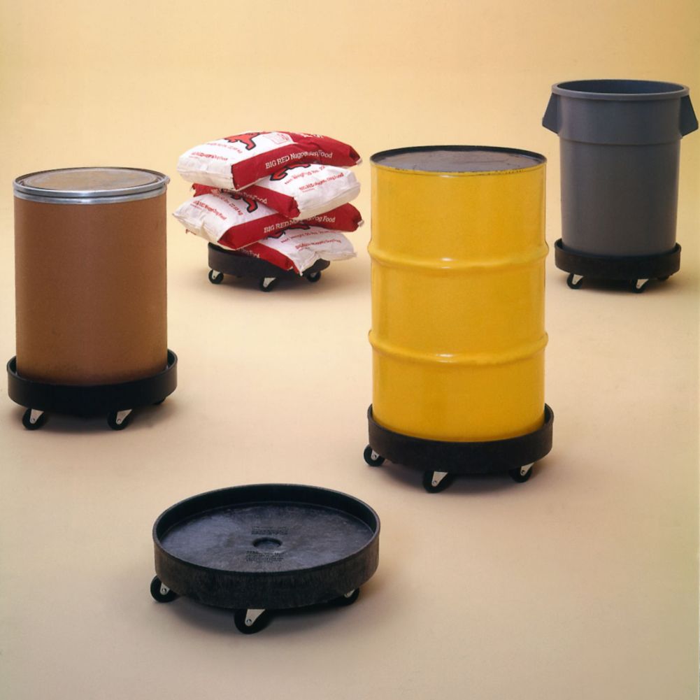 Rubbermaid BRUTE&reg; Black Universal Drum Dolly for 2655 Containers