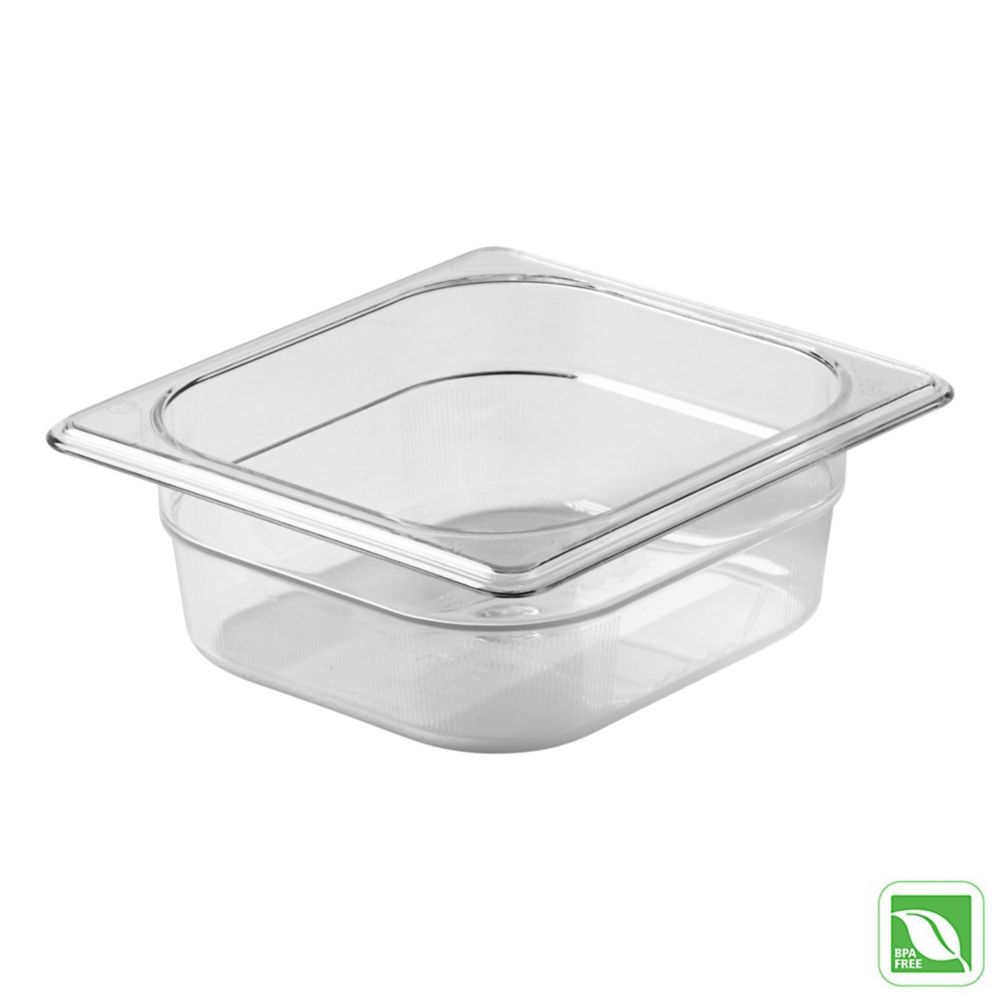 Rubbermaid Clear 1/6 Size Cold Food Pan, 2&frac12;" H