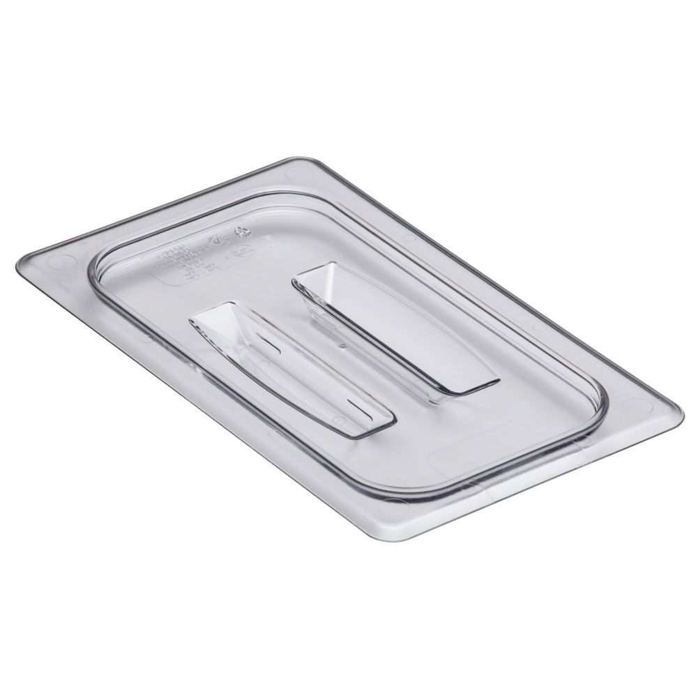 Cambro Clear Camwear&reg; 1/4 Size Food Pan Cover w/ Handle