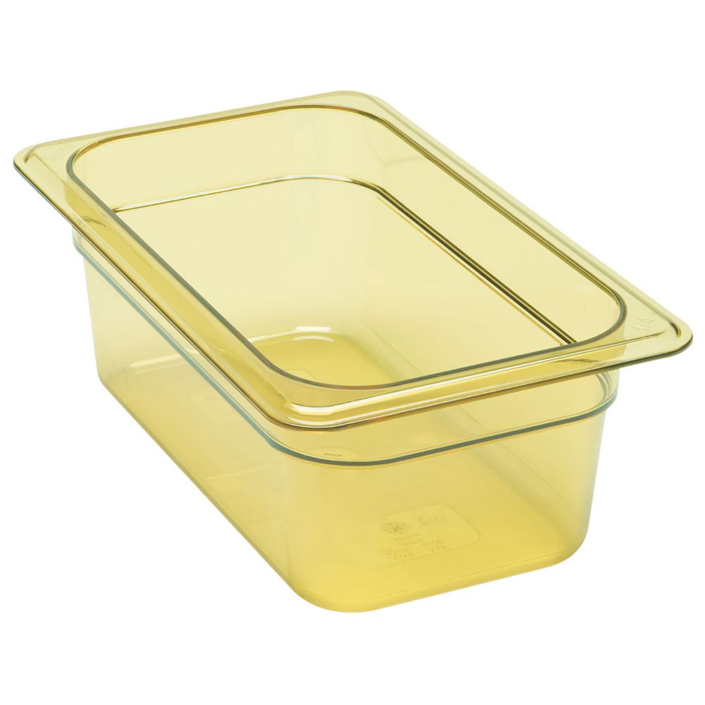 Cambro Amber 1/4 Size High Heat H-Pan&trade; 4" H