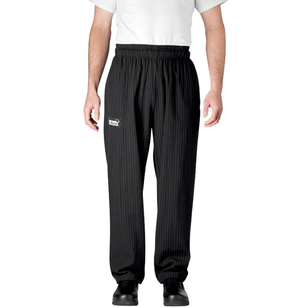 Chefwear&reg; XL Black/Grey Pinstripe Ultimate Chef Pants