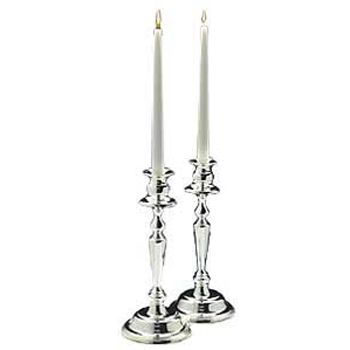 Eastern Tabletop Silver-Plated Pair of 12" Candlestick Holders