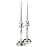 Eastern Tabletop Silver-Plated Pair of 12" Candlestick Holders