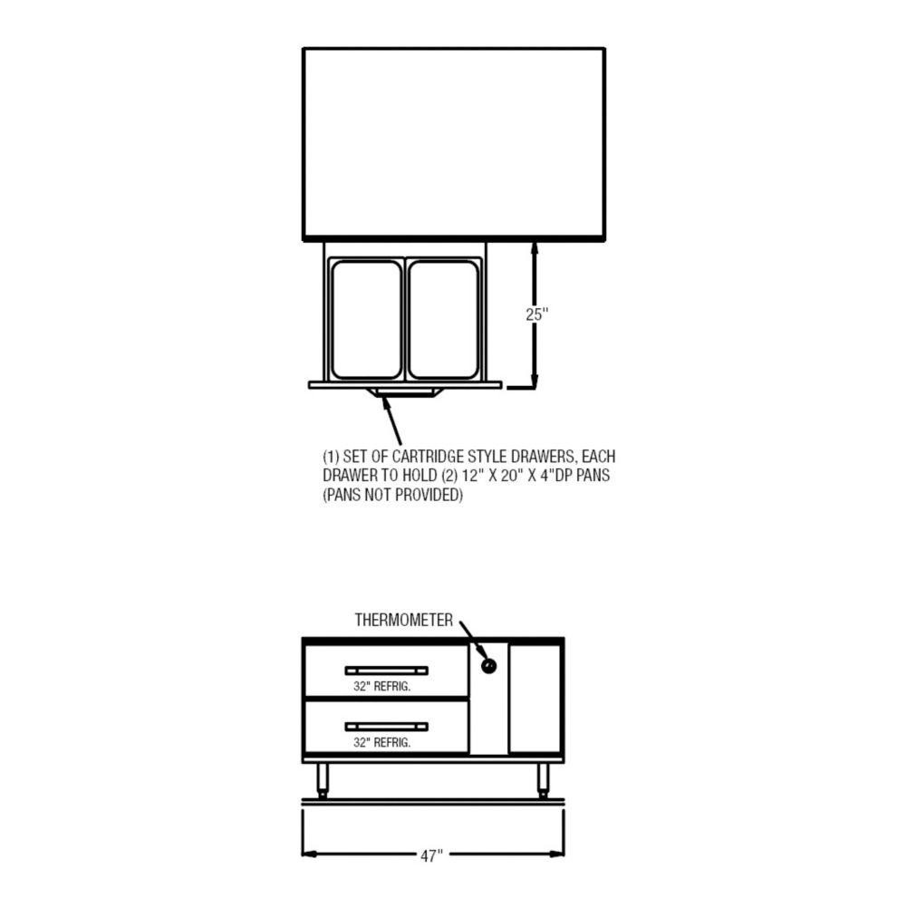 Randell&reg; 47" Refrigerated Counter Equipment Stand