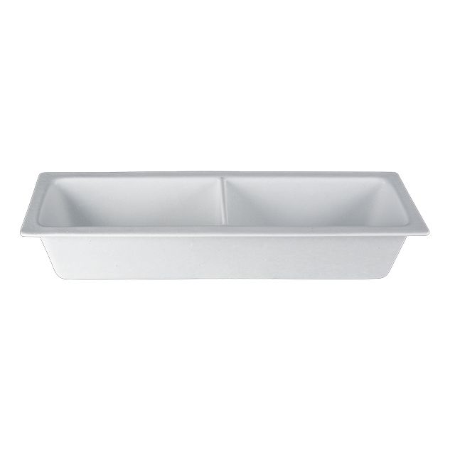 Bugambilia White Resin Coated Half Size Food Pan with Divider