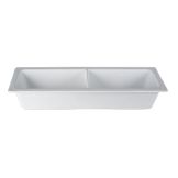 Bugambilia White Resin Coated Half Size Food Pan with Divider