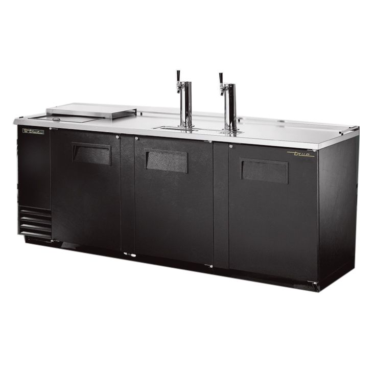 True&reg; Black Club Top Direct Draw Beer Dispenser f/ 4 Half Barrels