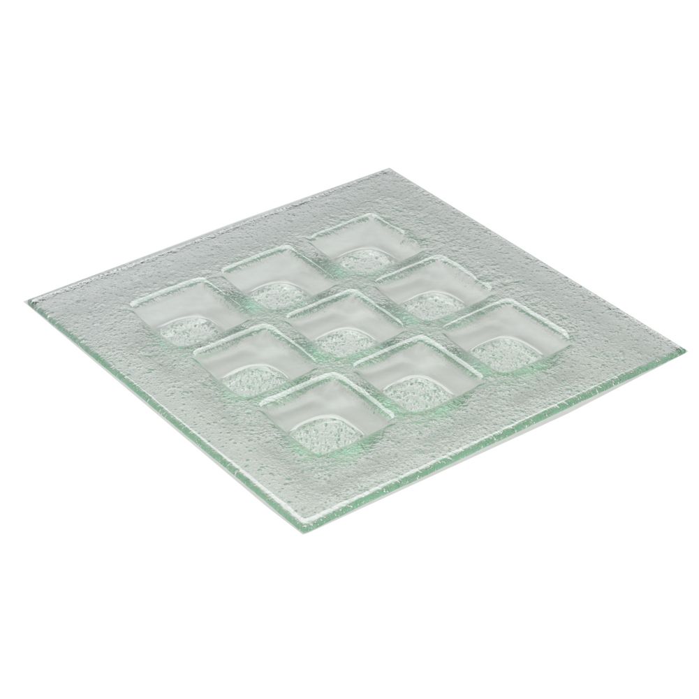 Steelite Creations Glass 12" Square 9-Compartment Tray