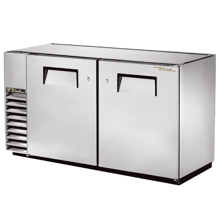 True&reg; S/S 2-Solid Swing Door Back Bar Cooler for 94 6-Packs