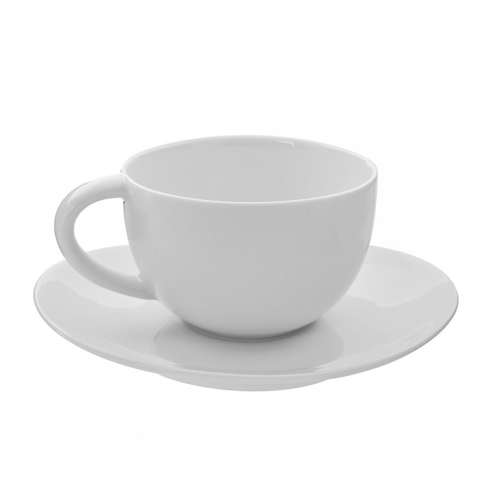 Ten Strawberry Street Royal Oval White 10 Oz Cup and Saucer