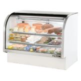 True&reg; White Curved Glass Refrigerated Deli Case, 30 Cubic Ft