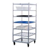 Aluminum Double Platter Cart w/7 Shelves