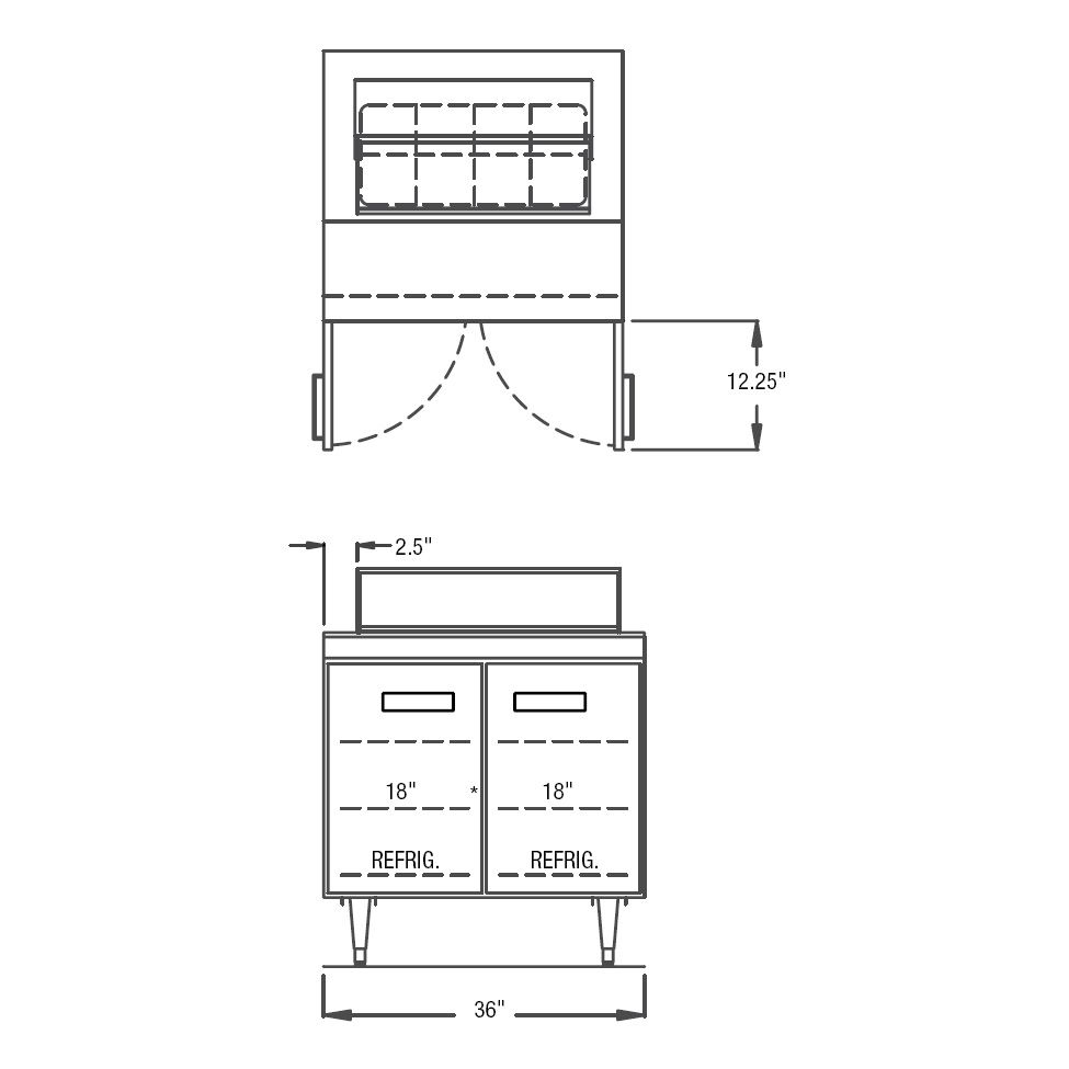Randell&reg; 36" Refrigerated Salad Top Work Table
